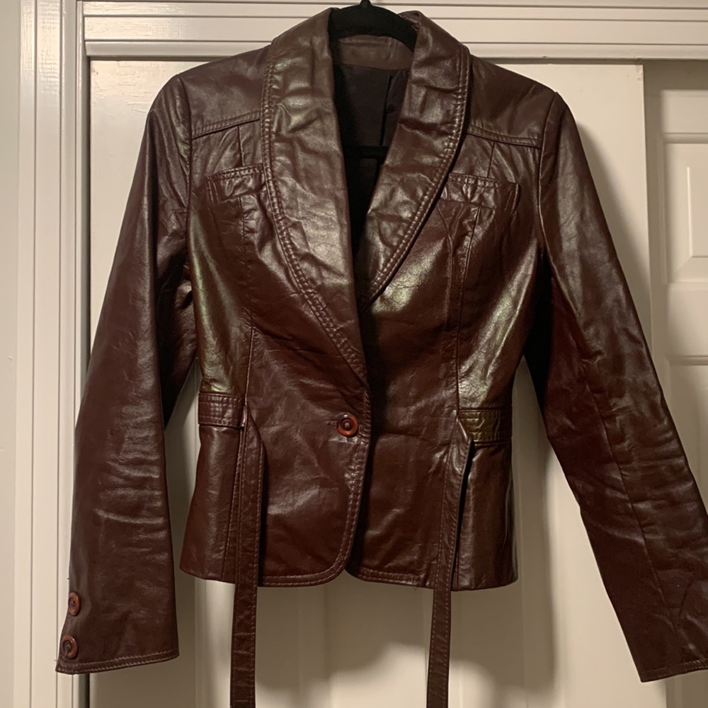 Leather Jacket - Wine Brown